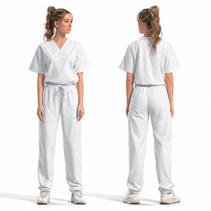 Unisex Knitted Cotton Hospital Scrubs Suits Medical Scrub Sets Breathable Comfortable Customized Color - Product Image 1