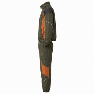 Custom Tech Fleece Men's Winter Jogger Set 350 GSM Heavyweight <b>Patchwork</b> Zip Track <b>Jacket</b> & Tapered Pants OEM Color Block Two - Product Image 4