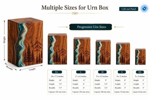 Handmade American Style Rosewood Resin Urn <b>Box</b> Personalized <b>Memorial</b> Keepsake for Cremation Human & Pet Ash Storage Eco-Friendly - Product Image 2