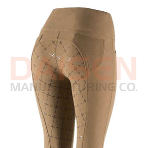 Leggings d'équitation pour femmes avec grip en silicone, taille haute, extensibles, respirants, design ajusté et actif - Product Image 4