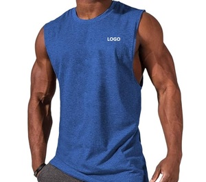 Débardeur bleu sans manches pour homme, séchage rapide, pour entraînement musculaire, sport et fitness - Product Image 1