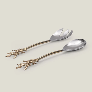 Ensemble de serveurs à salade en laiton, 6 pièces, boîte d'emballage noire, excellents outils de service pour la cuisine - Product Image 4