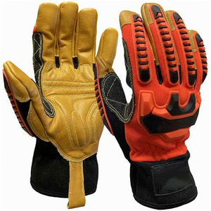 Guantes de Trabajo Hechos a Mano en Cuero con Refuerzo de TPR en la Palma, Duraderos para Uso en Exteriores, Cuatro Estaciones, Clásicos, Largo hasta la Muñeca - Product Image 1