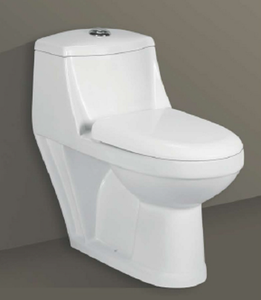 Inodoro Cuadrado Suspendido de Cerámica sin Borde CRYSTAL-5010 de Una Pieza con Doble Descarga y Sifón para Baños de Villas, Hoteles y Escuelas - Product Image 2