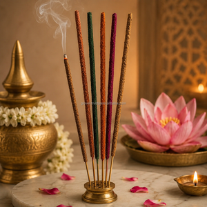 Bâtons d'encens écologiques de 9 pouces au parfum de lavande, fleurs séchées, bois d'agar naturel, pour la prière et l'aromathérapie, vente en gros, exportation en vrac, Inde - Product Image 1