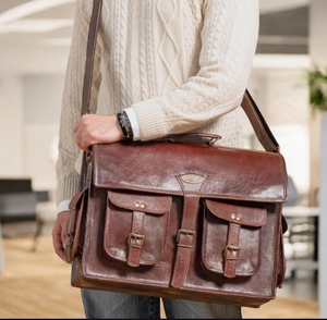 Sac à dos pour ordinateur portable en cuir véritable vintage 2026, très vendu, durable, pour bureau, messager, MacBook Air, léger, haute qualité, souple - Product Image 6