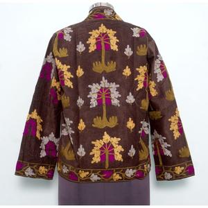 Chaqueta de algodón cotrize hecha a mano, ecológica, de estilo playero, para invierno, informal, para mujer, con cierre de botones y bordado floral. - Product Image 4