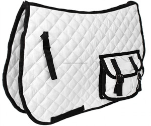 Almohadilla de Montar a Caballo Acolchada Blanca con Bolsillo y Forro Polar para Montar a Caballo - Product Image 1