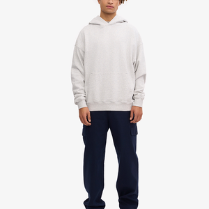 Sudadera con Capucha Extra Grande para Hombre, Color Sólido, Algodón French Terry, Corte Casual, para Otoño - Product Image 1