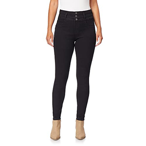 Jeans de Mezclilla Negros de Cintura Alta, Ajustados, Largos, Transpirables, de Algodón y Elastano, Pantalones Casuales para Mujer, Estilo Otoño 2026 - Product Image 1