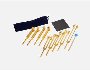 Ensemble de 9 diapasons chakra en or avec marteau en silicone pour la thérapie de guérison. - Product Image 4