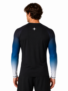 Men Latest <b>Design</b> <b>Compression</b> <b>Shirt</b> Quick Dry <b>Customize</b> Logo Sublimation Contrast Sleeves Print O-Neck Rash Guard Gym Wear <b>Shirt</b> - Product Image 2