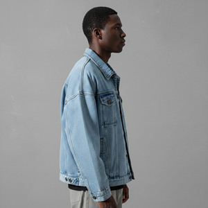 Premium Quality Custom Men's Denim <b>Jacket</b> Loose Fit <b>Long</b> Sleeve Vintage <b>Winter</b> 100% Cotton Front Custom Logo Position Wholesale - Product Image 3