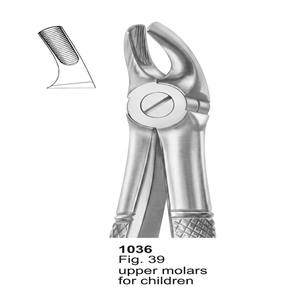 Pinzas de Extracción Fig. 39 molares superiores para niños (patrón inglés) |   Acero Inoxidable de Primera Calidad - Product Image 2