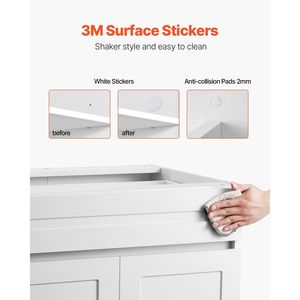 Mobile Base Bianco Shaker da 36 Pollici Non Assemblato con Cassetto, 24 Pollici L x 34,5 Pollici H x 34,5 Pollici P, Mobili da Cucina Pronti per l'Assemblaggio - Product Image 4