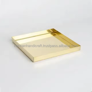 Bandejas de Latón Grabadas con Asa, Forma Personalizada, Bandeja Dorada para Servir Alimentos, Ideal para Hoteles y Bodas - Product Image 2