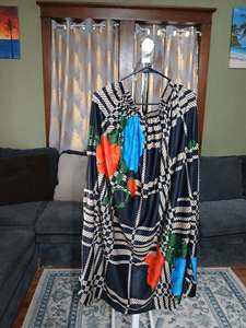 Vestido Largo Personalizado con Estampado Floral de las Islas del Pacífico Asiático, Sin Mangas, Hombros Descubiertos, Estilo Étnico, Personalizado para Adultos - Product Image 3