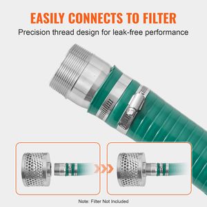 Tubo di Aspirazione Verde di Alta Qualità 2 x 20 Piedi con Connettori Camlock e Raccordi in Alluminio, Compatibile con Varie Pompe per Fognature - Product Image 5