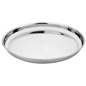 Assiette ronde en acier inoxydable, assiette à dîner, plateau indien Thali, plateau à repas, acier inoxydable Khomcha - Product Image 4