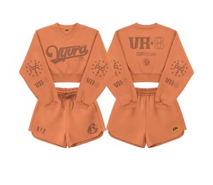 TAHAD Custom Puff Print Logo Women Two Piece Hoodie <b>Set</b> Cut <b>Sew</b> Cotton Joggers Sweatsuit Sun Faded Cropped Hoodie and Short <b>Set</b> - Product Image 6