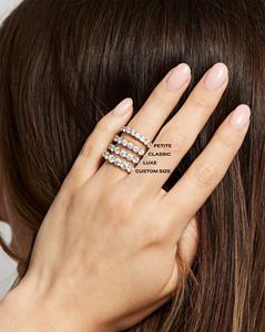 Anillos Apilables de Diamantes, Oro Sólido de 14k y 18k, Engaste de Puntas, Diamantes Redondos Cultivados en Laboratorio, Banda de Eternidad 3/4, Anillos de Boda Minimalistas, Brillantes y Delicados - Product Image 4
