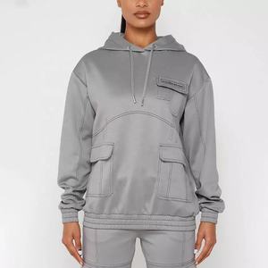 Nouveau design, logo personnalisé, pull décontracté surdimensionné, sweat à capuche tricoté chaud pour femme, idéal pour la gym et l'hiver - Product Image 1