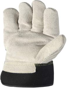 Guantes de trabajo de cuero negro resistente para hombre con puño de seguridad Construcción de invierno Forrado de algodón protector Tamaño XL - Product Image 3