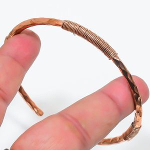 Fashionable <b>Copper</b> Bracelet Durable Pure <b>Copper</b> Wrist Accessory with Open End Adjustable Design - Product Image 1