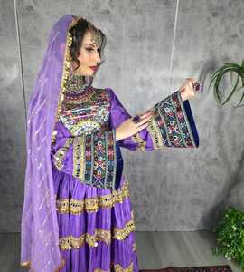 Robes longues traditionnelles afghanes brodées en dentelle pour femmes, respirantes, de bonne qualité, au design élégant, parfaites pour les mariages - Product Image 3