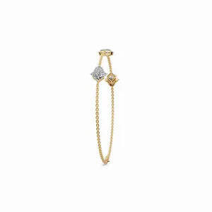18K Yellow Gold Lab Grown Diamond Trio <b>Bangle</b> & Bracelet <b>Set</b> with 39 Diamonds Certified for Women - Product Image 2