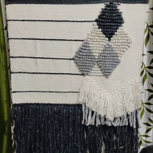 Tapisserie murale en laine faite à la main, nouée à la main, art abstrait tissé, macramé, décoration bohème pour la maison -13 - Product Image 1