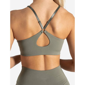 Soutien-gorge de sport personnalisé avec logo, ajustable, dos découpé, lisse, haute performance et ultra-extensible pour femme adulte - Product Image 3
