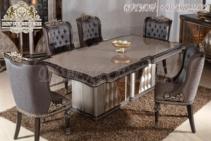 Juego de mesa de comedor de lujo de estilo americano, muebles de comedor de talla profunda de lujo, mesa de comedor real tallada a mano Victoriana - Product Image 5