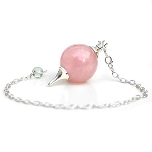 Péndulo de cuarzo rosa hecho a mano, Bola de piedras preciosas de la mejor calidad, venta al por mayor, de ágata N H - Product Image 1