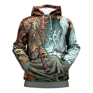 Sudadera con Capucha para Hombre, Estampado Colorido Estilo Van Gogh, Corte Regular, Informal, Otoño, Impresión por Sublimación, Tejido de Poliéster - Product Image 6