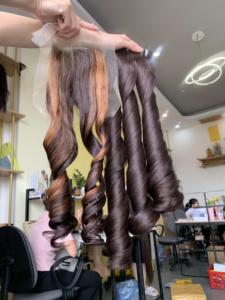 Venta al por mayor de pelucas mágicas hinchables cabello Remy indio vietnamita cabello virgen 100% cabello humano sin procesar máquina de doble trama hinchable rizado - Product Image 5