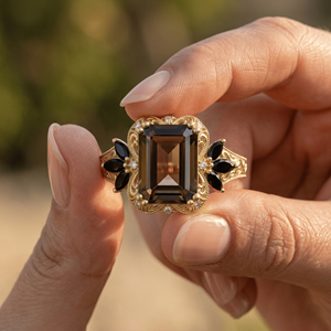 Wholesale Vintage Style <b>Cocktail</b> Gemstone Jewelry for Women Gift Healing Crystal Amethyst Zircon Paved <b>Gold</b> <b>Rings</b> - Product Image 1
