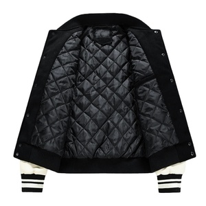 High Quality <b>Woolen</b> Varsity Jacket <b>Top</b> Selling Casual Style with Custom Flat Embroidery Logo Warm Body Leather Sleeves 2026 - Product Image 6