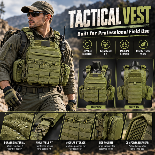 Manufacturer Custom Lightweight Outdoor Quick Release Tactical Plate Carrier Vest  Tactical Training Gear Tactical Vest