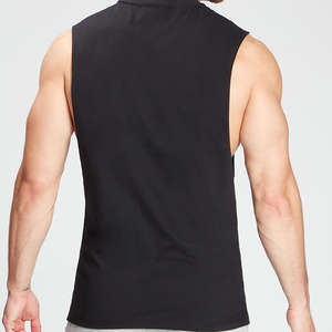Camiseta sin mangas de compresión OEM para culturismo, gimnasio, entrenamiento, casual, con cuello en V, de punto acanalado de poliéster de secado rápido para hombre - Product Image 6