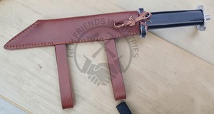 Nouveauté : Couteau de chasse Viking court personnalisé fait main, lame en acier carbone de 10 pouces, manche en corne, design ambidextre, couteau Seax - Product Image 6