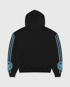 Sweat à capuche personnalisé épais délavé à l'acide, motif Joker vintage, imprimé éclair noir, style streetwear tendance unisexe - Product Image 2