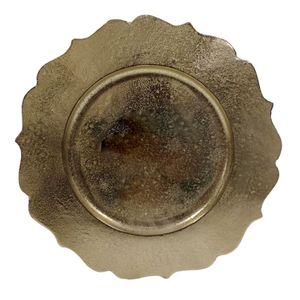 Elegant Gold Beaded Rim Metal Charger <b>Plates</b> Silver <b>Decorative</b> Service <b>Plate</b> for Events Catering Christmas Party Tableware <b>Plate</b> - Product Image 5