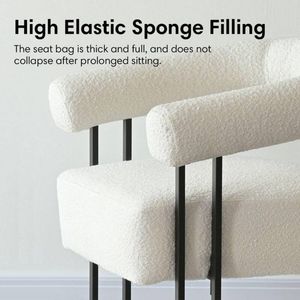 Sillón Moderno de Lujo Tapizado con Estructura de Hierro, Sillón Bouclé para Sala de Estar, Comedor y Uso en Hoteles - Product Image 3