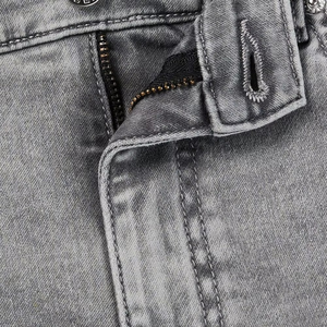 Jean en denim coupe droite ajustée pour homme, respirant, décontracté, tissé, pour l'été et le printemps - Product Image 5