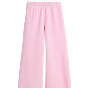 Pantalones de chándal de forro polar rosa para mujer, de pierna ancha, cintura elástica, ajuste holgado, suaves, informales, de invierno, con bolsillos - Product Image 6