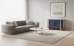 Buffet moderne à 2 portes en chêne massif pour salon - Rangement résistant à l'eau avec design minimaliste - Product Image 2