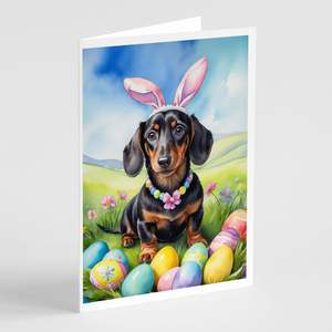 Whimsical Dachshund <b>Easter</b> <b>Egg</b> <b>Hunt</b> A7 Greeting Cards Pack of 8 Blank Note Cards with Envelopes Size 5x7 - Product Image 1