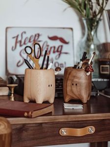 wooden pen organizer wooden writing cup wooden desktop cup wood stationery cup handcrafted wood storage <b>rustic</b> wood accessory ca - Product Image 5