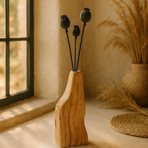 Jarrón de madera para flores de un fabricante confiable, para decoración zen del hogar, con diseño minimalista y textura natural suave. - Product Image 1